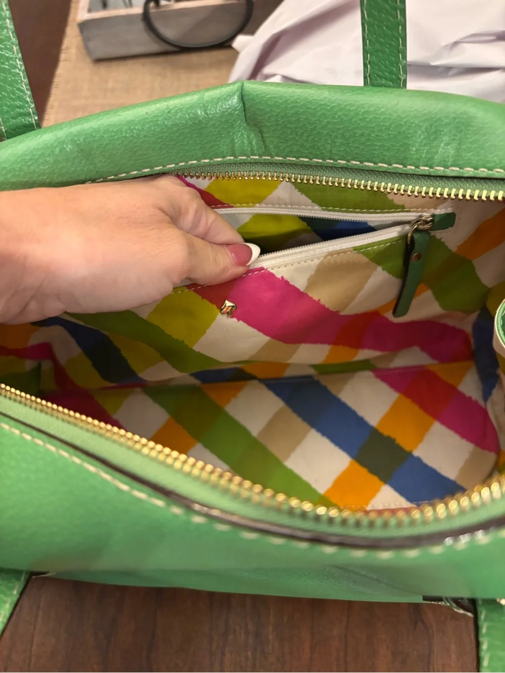 kate spade ♠️ Green Leather Satchel
